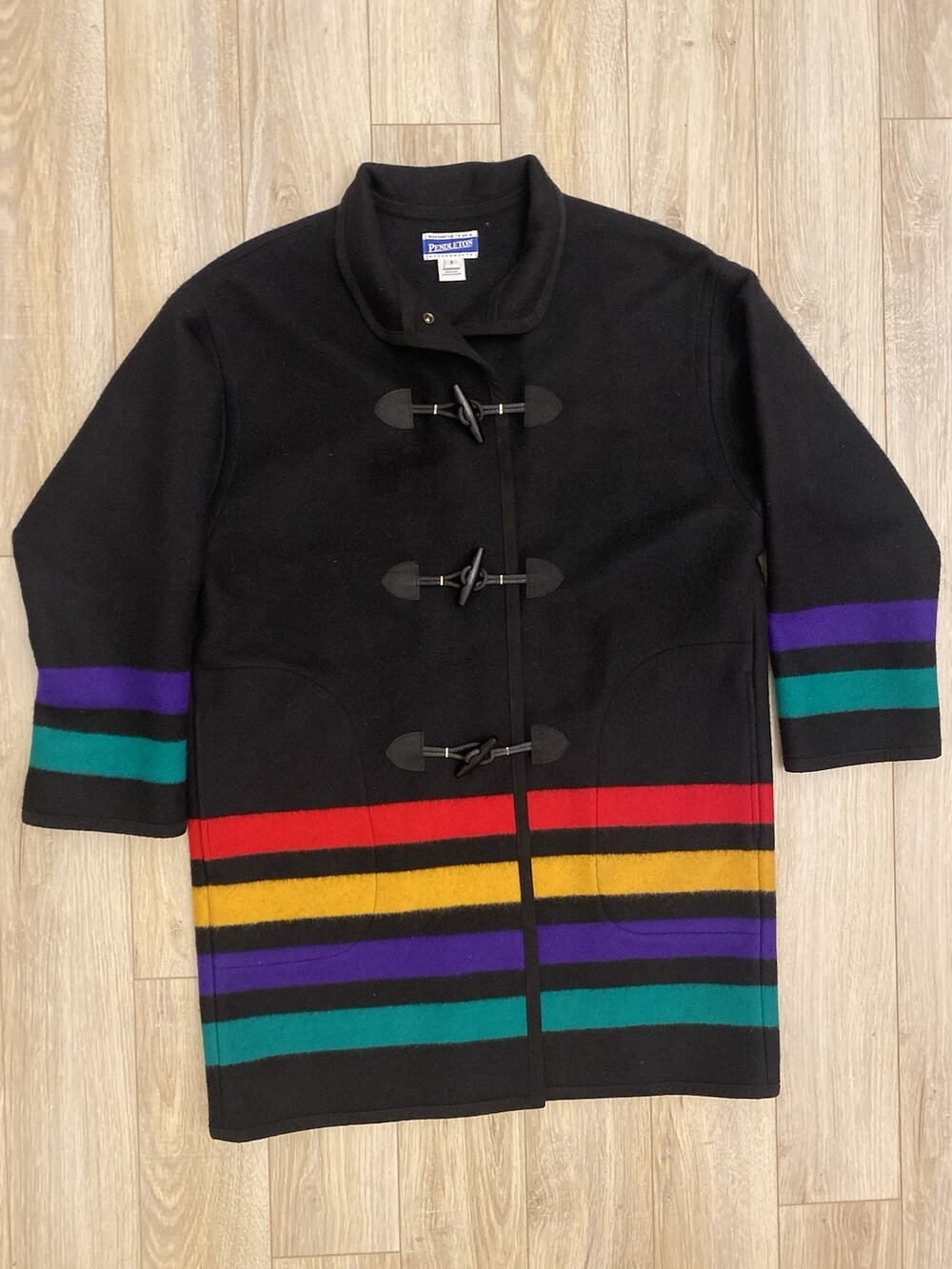 Pendleton striped Wool unisex VTG Rainbow jacket coat Size small USA Knockabout